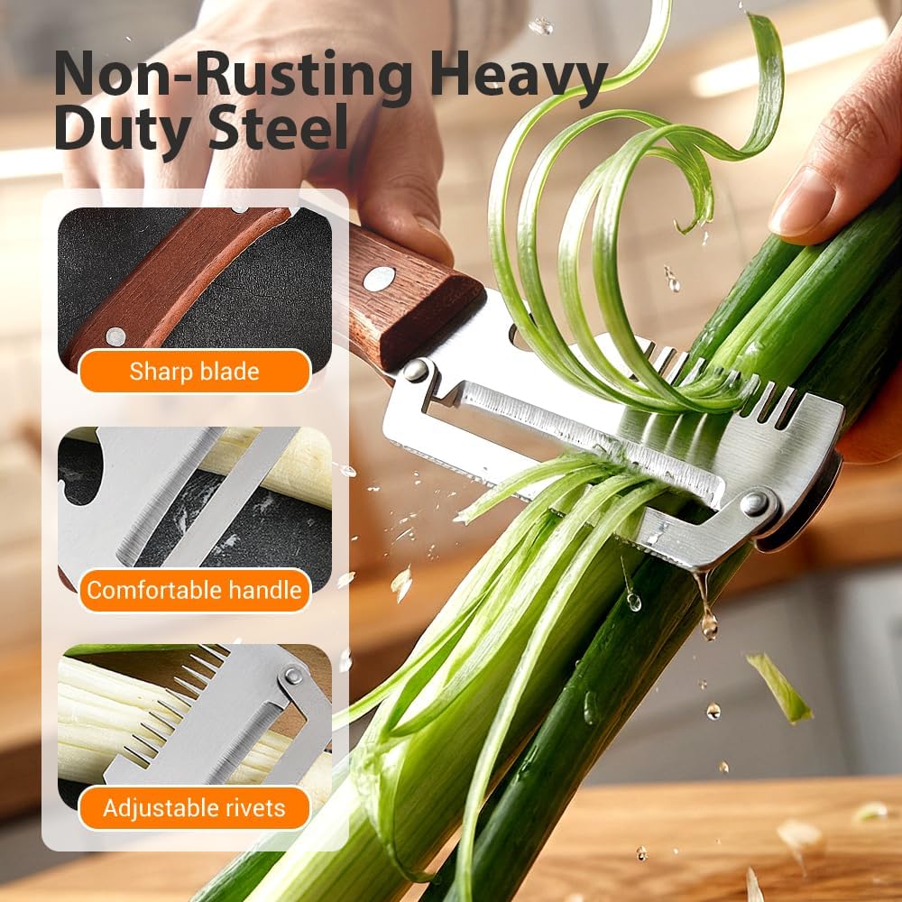 Premium Vegetable Peeler with Wooden Handle and Bottle Opener, 2026 Upgrade Multifunctional Vegetable Peeler for Kitchen, Multi-Functional Kitchen Gadgets Tool for Fruit Vegetables Potato (1)