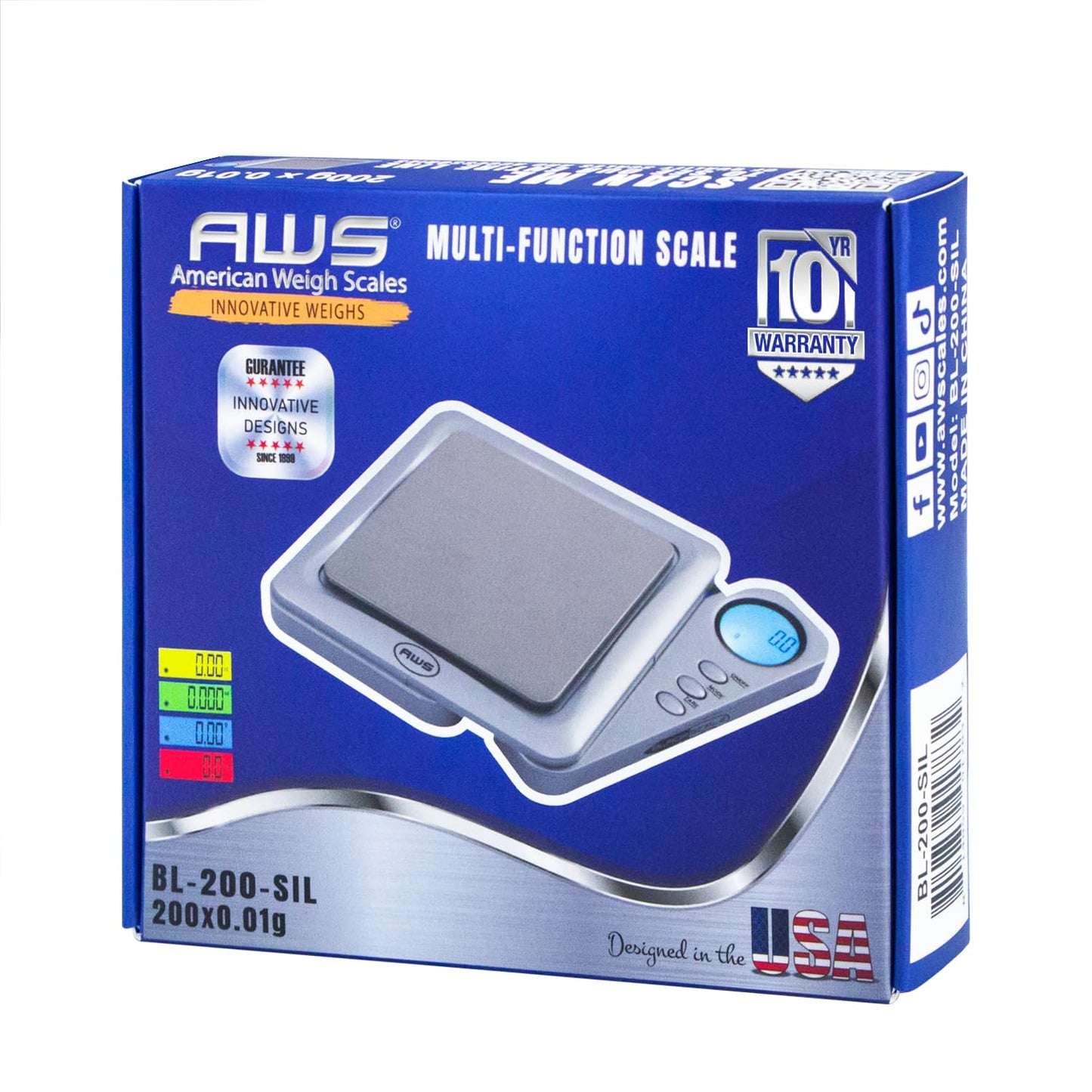 American Weigh Scales Blade Series Digital Pocket Gram Scale 1000g x 0.1g | Precision Mini Scale 0.1g Accuracy, Pocket Scale for Kitchen, Gold, Gems & Coin Scale, Smart Digital & Compact Scale
