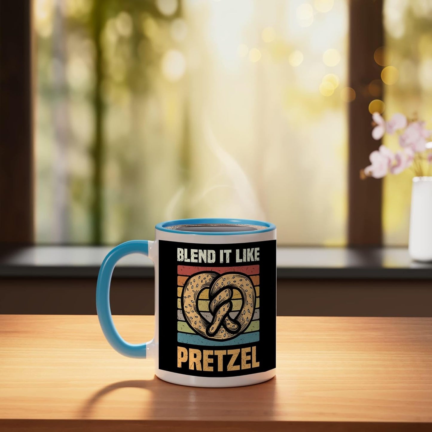 Pretzels Lover Design Pastry Blend It Like Pretzel Ceramic Mug, White