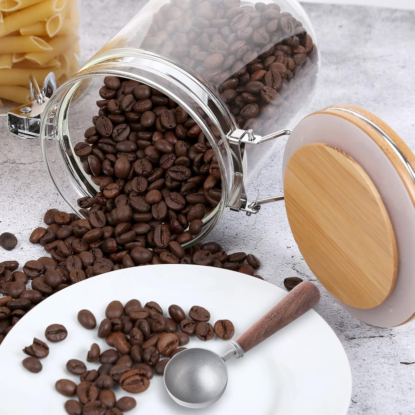 Easyworkz Retro Stainless Steel Coffee Spoon With Black Walnut Handle,10g - Measuring Spoon (Brushed gold)