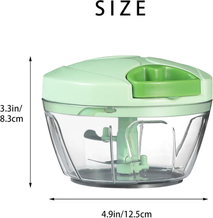 Ourokhome Manual Food Processor Vegetable Chopper, Portable Hand Pull String Garlic Mincer Onion Cutter for Veggies, Ginger, Fruits, Nuts, Herbs, etc., 500ml, Deep Blue