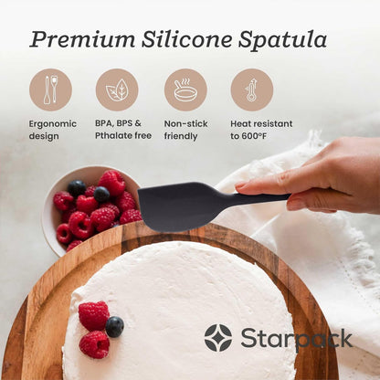 Starpack 'Scrape and Stir' Silicone Rubber Spatula Set (4-Piece) - LFGB Non Toxic, 600°F Heat Resistant, BPA-Free, One-Piece Kitchen Baking Spatulas - Dishwasher Safe for Nonstick Cookware Earthy Pink
