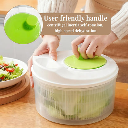 Salad Spinners Best Rated Lettuce Spinner Vegetable Washer 2-in-1 Quick Dehydration, Slicing and Shredding