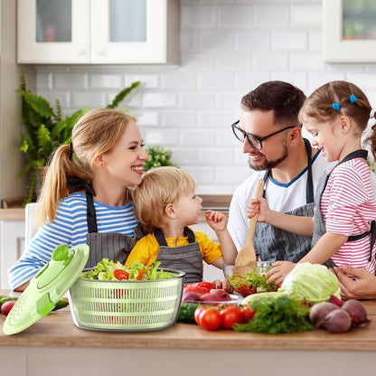 Salad Spinner, Fruit and Vegetable Washer, Spin and Dry Salad Greens, 3 QT Lettuce Spinner with Bowl and Mesh Basket