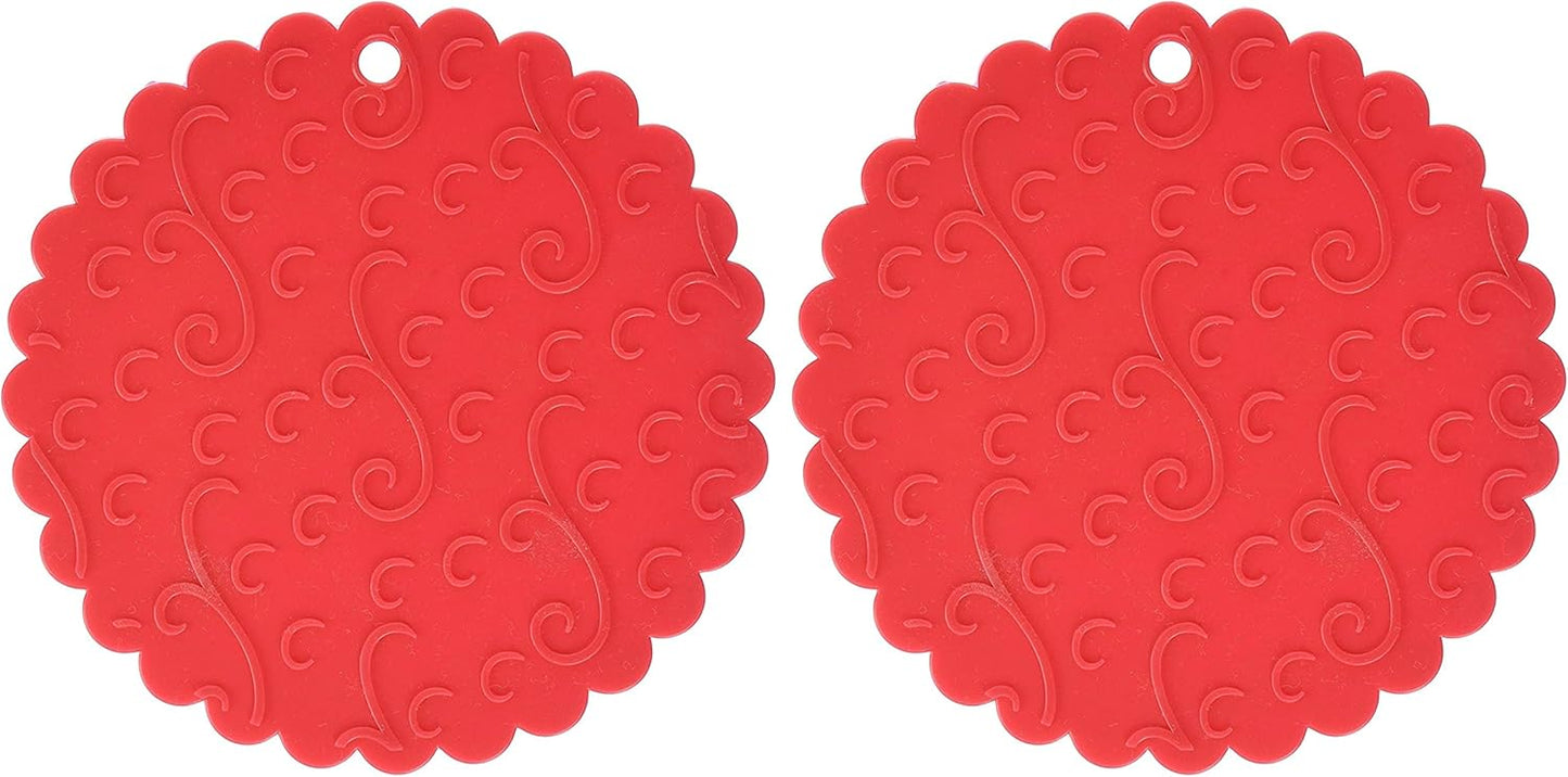 Norpro Grip Silicone Jar Opener Potholder Trivet Red Non Slip Grip 566 (2-Pack)