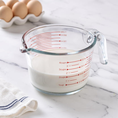 COOK WITH COLOR Glass Measuring Cups - Ideal for Cooking and Baking, Green