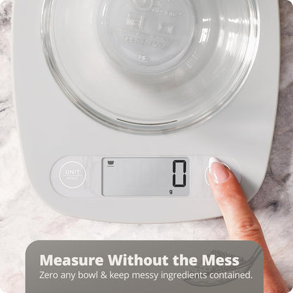 Greater Goods Food Scale – Digital Kitchen Scale, 1g Precision, Easy-Tare & Quick Conversion, Slim Compact Design, Durable & Portable | Ideal for Cooking, Baking & Meal Prep