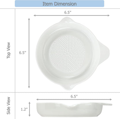 EIKS Ceramic Ginger Grater for Grinding Wasabi Fruits Vegetables Ginger Garlic Cheese, Package with Ceramic Spoon And Cleaning Brush