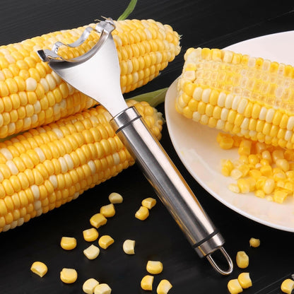 Corn Scraper,Stainless Steel Corn Peeler,Corn Cob Stripper,Corn Cob Thresher,Corn Kernel Remover Tool with Ergonomic Handle,for Kitchen Gadget (1pcs)