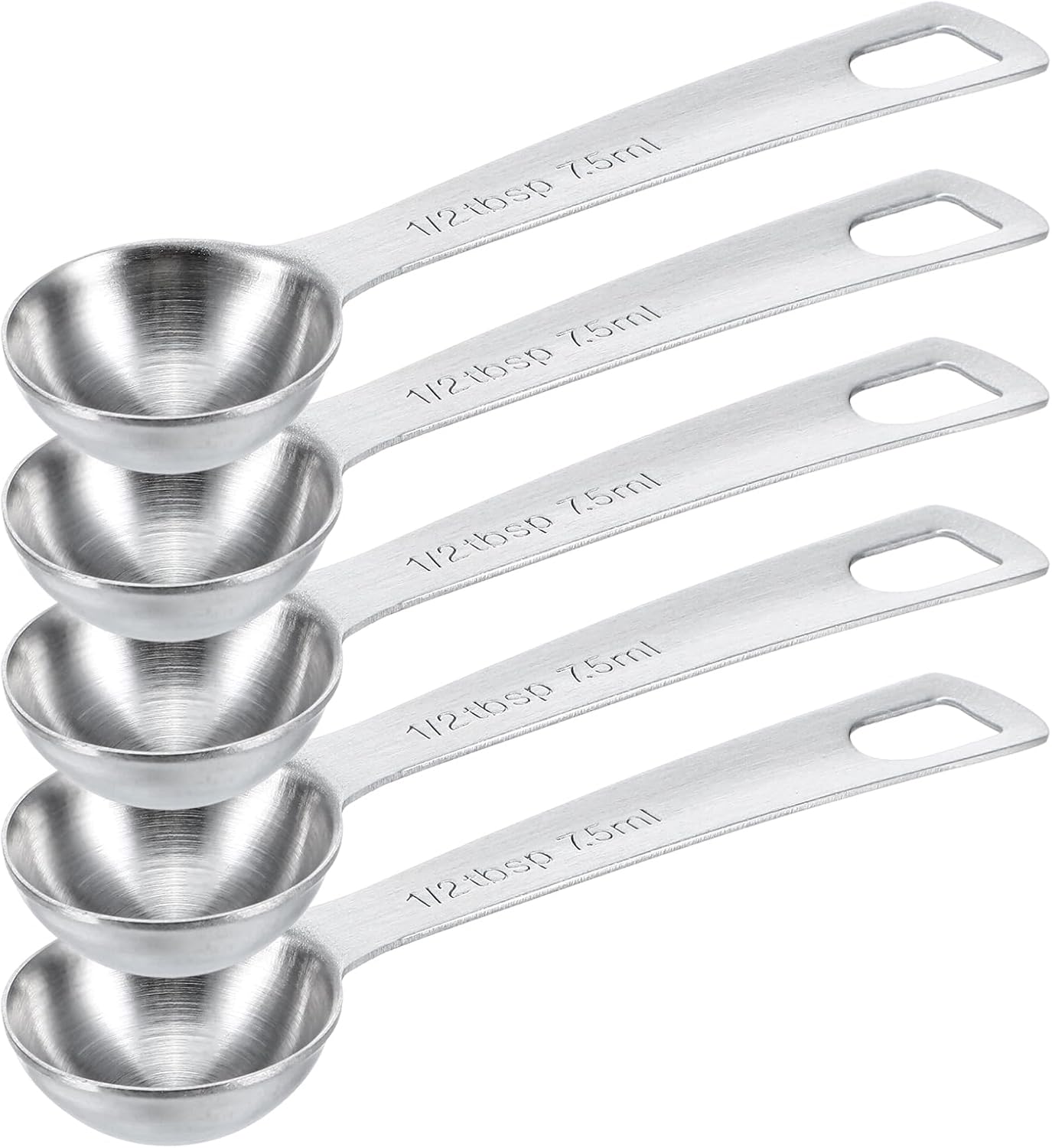 5 PCS Measuring Spoons Tablespoon Measuring Spoon 1/3 Tbsp (1 tsp | 5 ml | 1/6 oz) Stainless Steel Measurings Spoons for Kitchen Cooking Spoon(Silver)