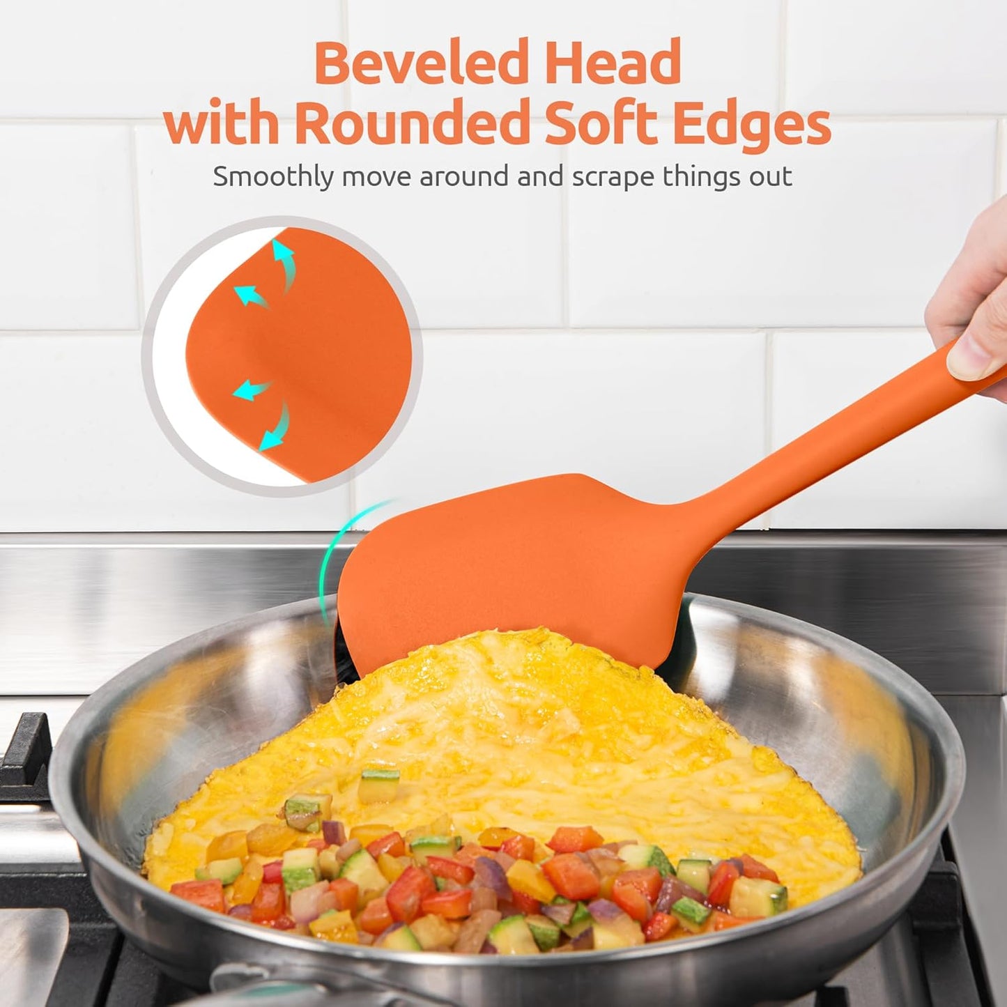 Silicone Kitchen Cooking Utensil Set: U-Taste High Heat Resistant 13.6in Long Kitchen Gadgets, BPA Free Non Stick Rubber Cook Accessories For Stir Frying, Serving, Basting, Mixing (5 Pieces, Black)