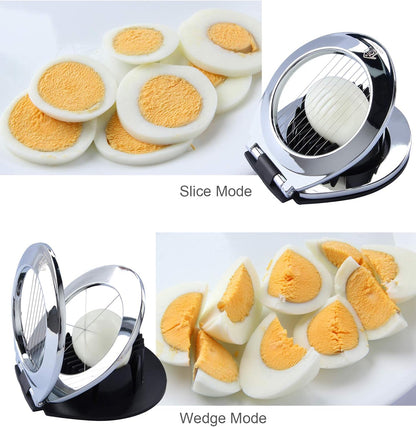 Multi Function Stainless Steel Egg Slicer Hard Boiled Eggs Dishwasher Safe Heavy Duty Egg Cutter Kitchen Helper