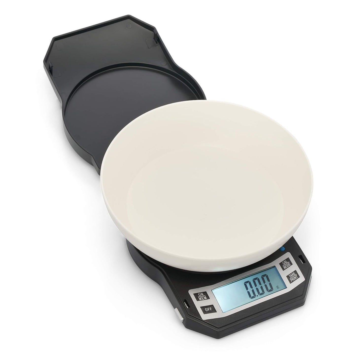 AWS Kitchen Pro 0.1g/0.001oz Precision Food Scale 5kg/11lb Digital Bowl Scale with Tempered Glass, | 2.72L Dishwasher-Safe Bowl, Tare, Timer, Clock & Room Temperature Display | Ultra Cooking Scale