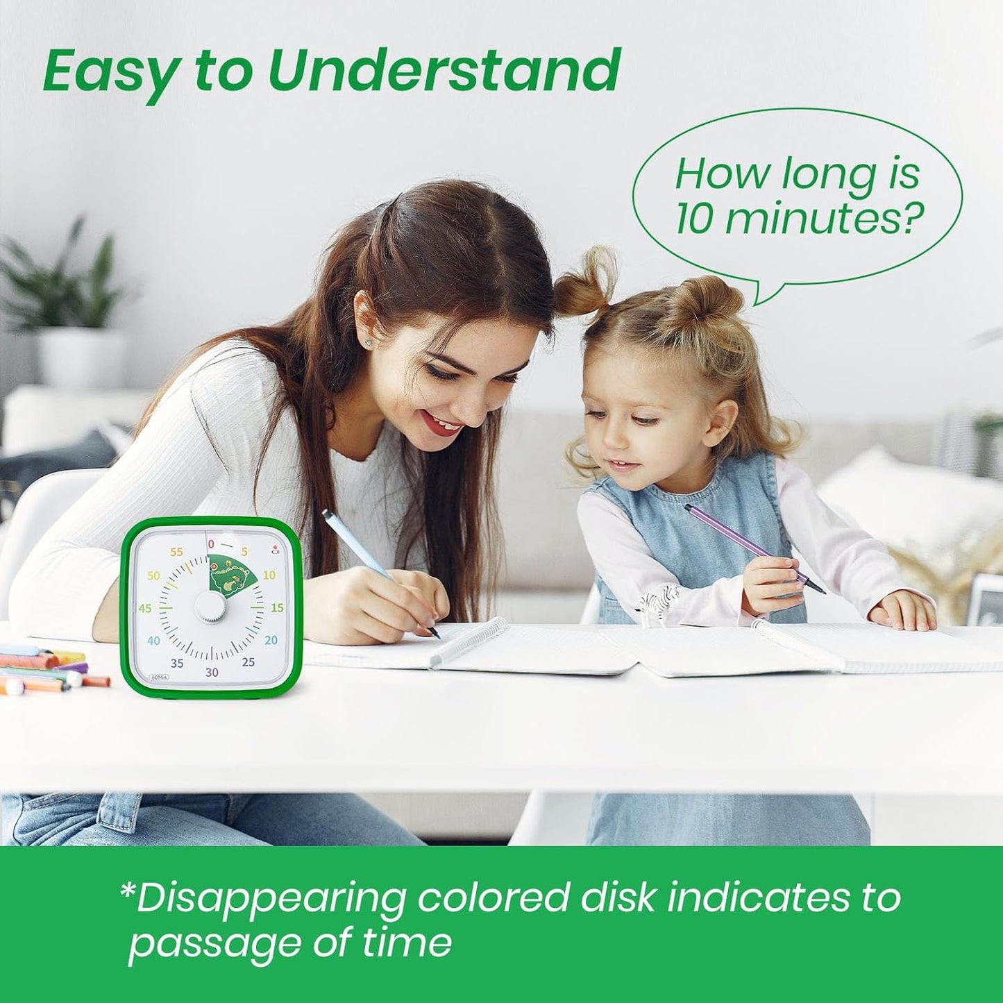 Yunbaoit Visual Timer with Protective Case, Rainbow Disk 60 Minute Countdown Timer for Kids and Adults, Silent Time Management Tool(Blue Rainbow)