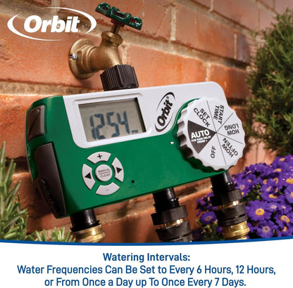 Orbit 62067 1-Outlet Programmable Digital Hose Watering Timer, 2-Pack