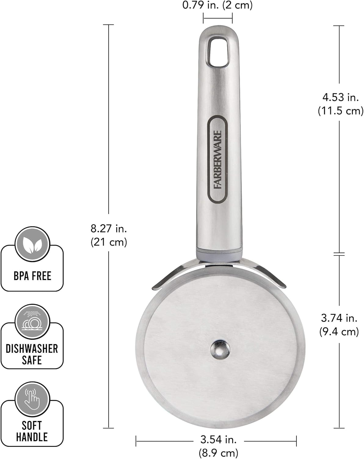 Farberware Professional Stainless Steel Soft Can Opener, 7.36-Inch, Gray