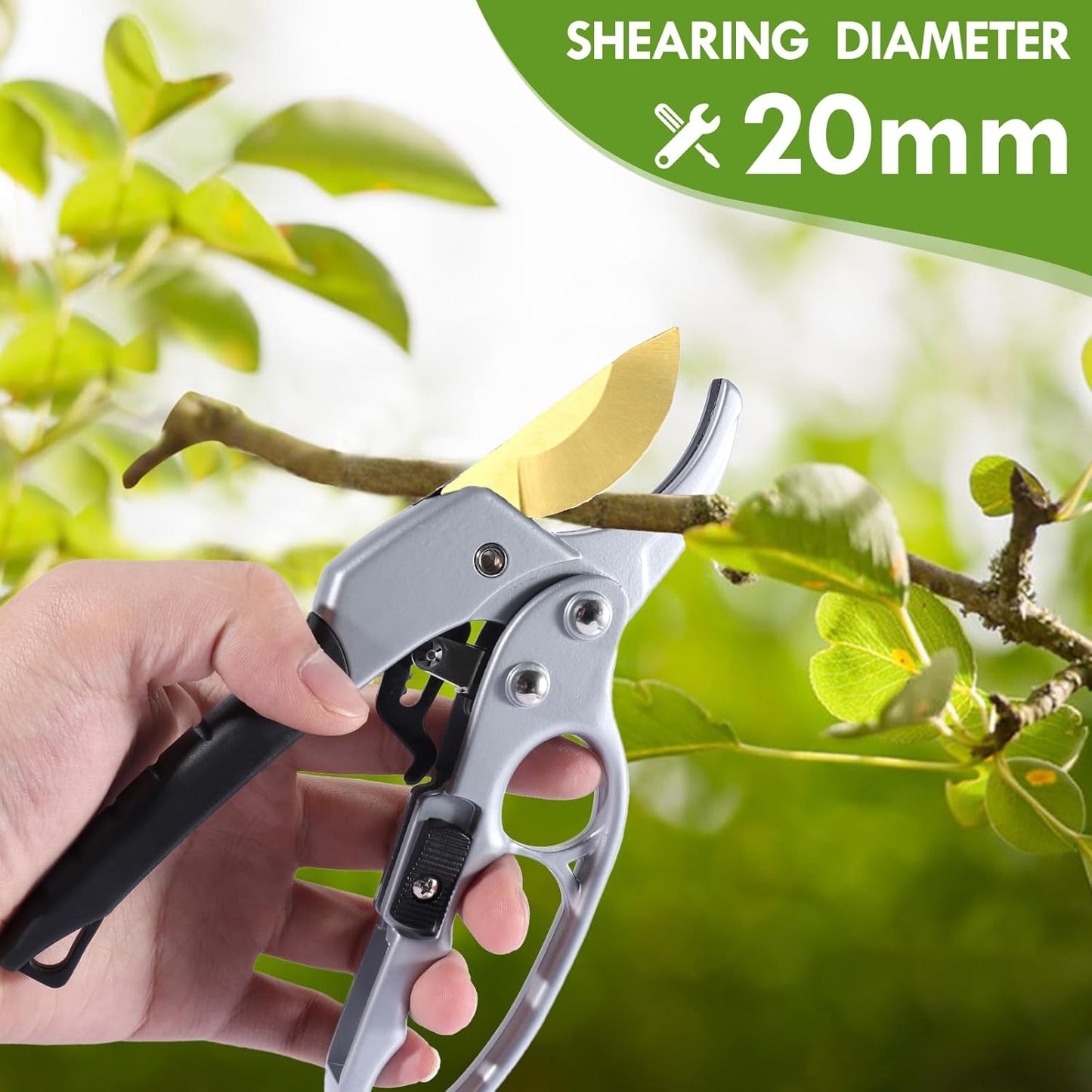 Premium Germany Pruning Shears, Work 3 Times Easier, Pruners Heady Duty, Sharp Garden Clippers Cut Fresh Flower, Hedge, Herb, Indoor Plants, Gardening Tools Scissors, Arthritis Weak Hand Snips