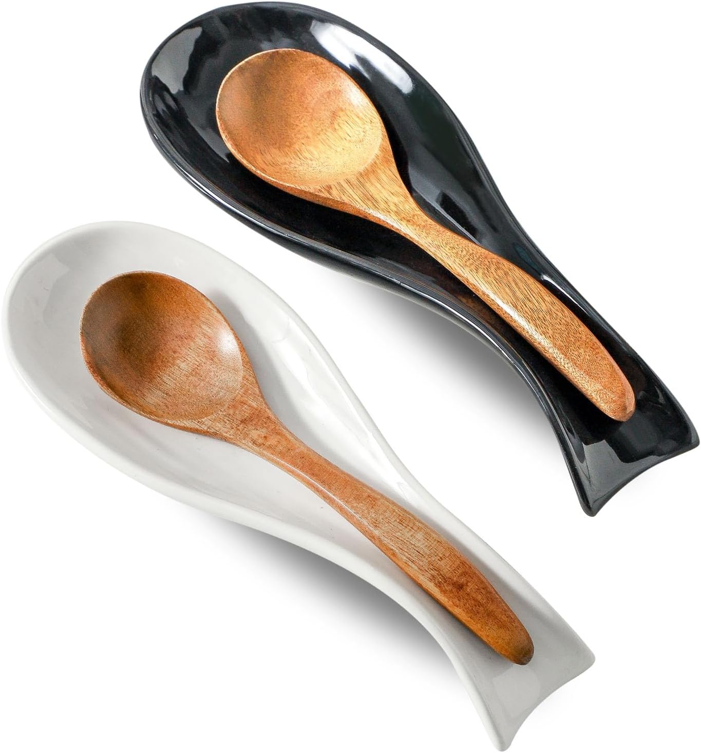Spoon Rest for Stove Top, Ceramic Large 8.7 Inch Spoon Holder for Kitchen Counter, Porcelain Utensil Rest for Ladle, Spatula, Housewarming Gifts, Dishwasher Safe and Heat-Resistant, Blue(1 PC)