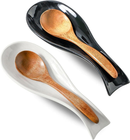 Spoon Rest for Stove Top, Ceramic Large 8.7 Inch Spoon Holder for Kitchen Counter, Porcelain Utensil Rest for Ladle, Spatula, Housewarming Gifts, Dishwasher Safe and Heat-Resistant, Blue(1 PC)
