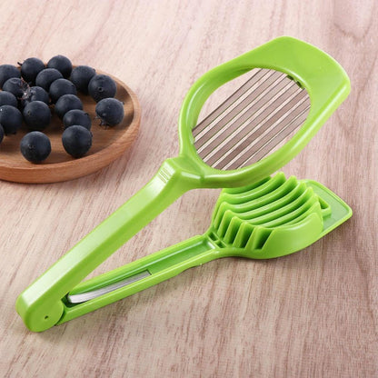 2pcs Stainless Steel Egg Slicer Fruit Cutter,Handheld Mushroom Kiwi Divider Egg Split Device,Strawberry Cheese Cutter Multifunction Slicing Mould