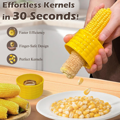 Corn Stripper for Corn on the Cob | Corn Peeler with Ultra-Sharp Serrated Stainless Steel Blades & Corn-Shaped Ergonomic Grip, 2-Pack, Kitchen Gadgets