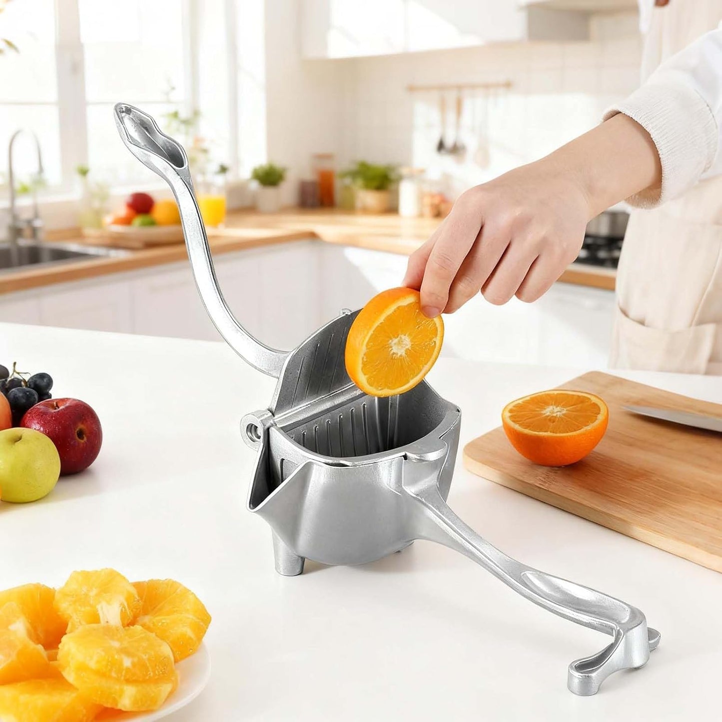Fresh Fruit Juice Extractor, 2026 New Heavy Duty Hand Juicer Squeezer Lemon Juicer Manual Hand Press with Ergonomic Grip, Easy to Clean for Orange Citrus Lime Grapefruit Home Kitchen Tool (1)