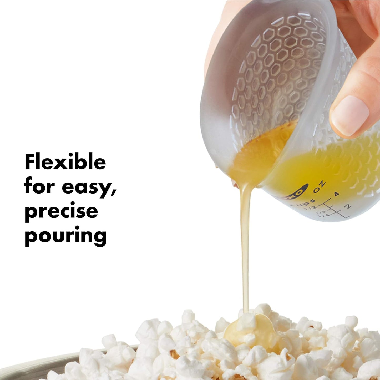 OXO Good Grips 4-Cup Squeeze & Pour Silicone Measuring Cup with Stay-Cool Pattern