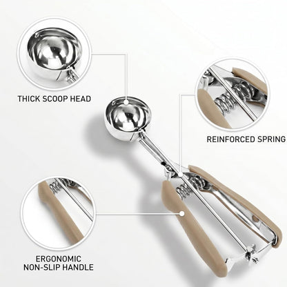 Ice Cream Scoop, 18/8 Stainless Steel Cookie Scoop, Cookie Scoops for Baking, 2 Tbsp/ 30 ml/ 1 oz Cookie Dough Scoop, Ice Cream Scooper with Trigger Release, Cookie Scooper for Baking