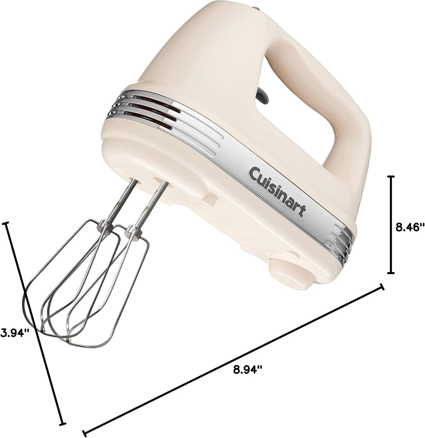 Cuisinart Power Advantage Plus 9-Speed Hand Mixer, 220W Motor, Electric Mixer with Dishwasher-Safe Beaters, Storage Case, HM-90BCS, Brushed Chrome