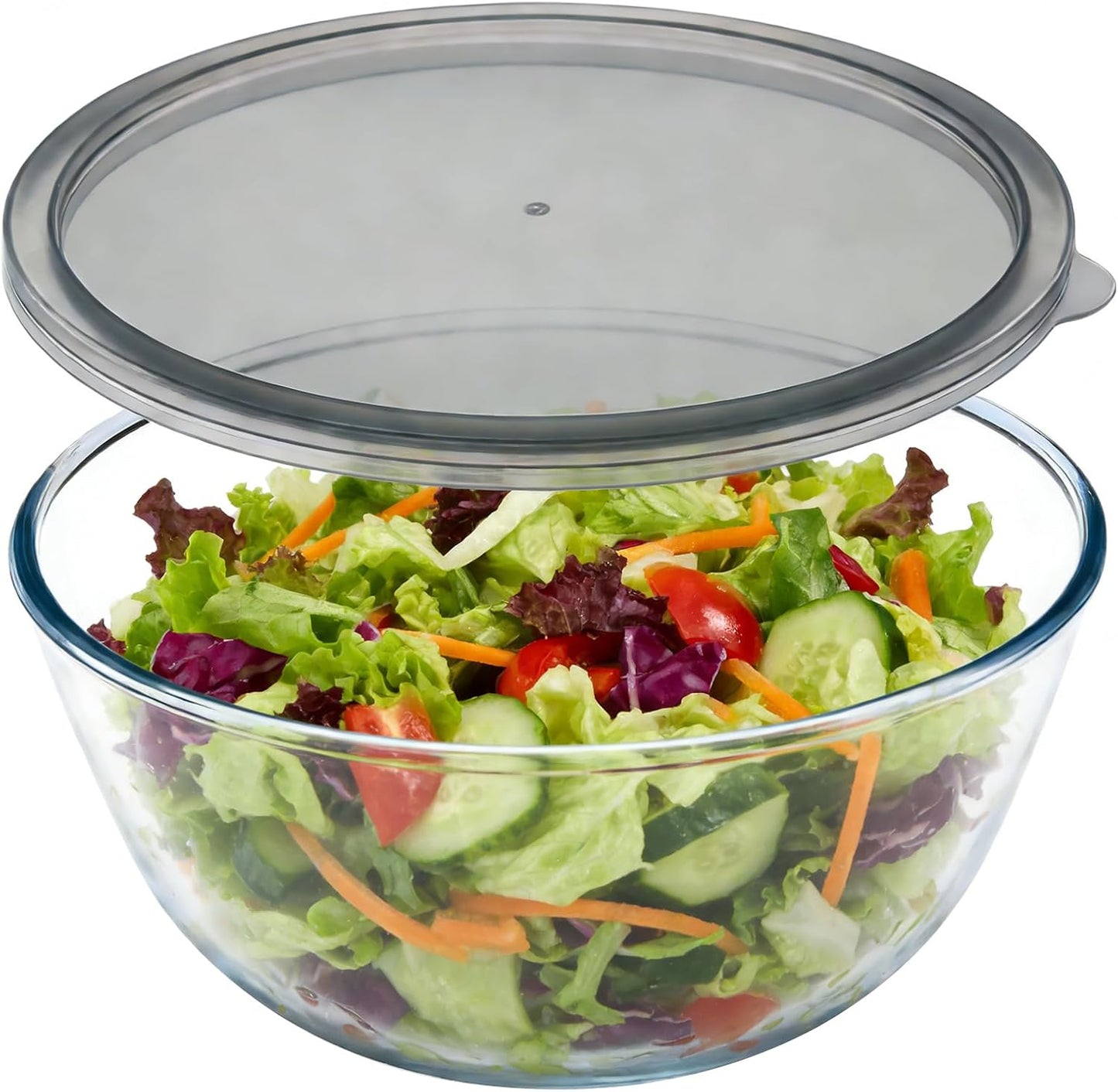 6.3 Quart Large Glass Bowl for Bread Making-Glass Mixing Bowl for Sourdough Bread with Lid, Clear Breads Proofing Bowl with Covers, Ideal for Kitchen, Storage