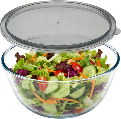 6.3 Quart Large Glass Bowl for Bread Making-Glass Mixing Bowl for Sourdough Bread with Lid, Clear Breads Proofing Bowl with Covers, Ideal for Kitchen, Storage