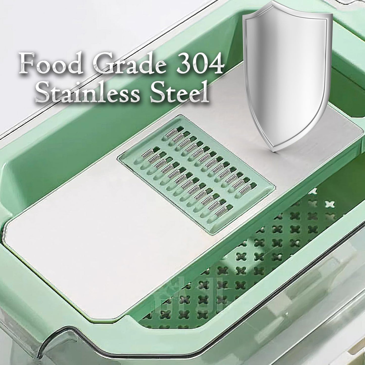 GEHEN Kitchen Pro-Series 9-in-1, 6 Blade Vegetable Chopper, Mandoline Slicer, Food Chopper with Container, 5 Quarts Filter Storage basket, Onion rings, Fruit Slicer, Kitchen Gadgets & Accessories