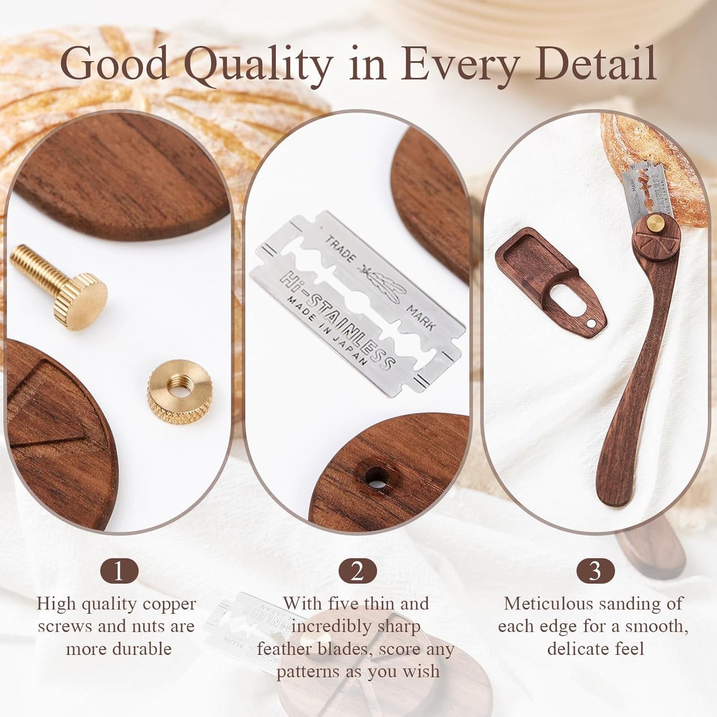 Bench Scraper & Chopper, Stainless Steel Dough Cutter with Wooden Handle, Thick Sharp Blades Pizza Bread Cutter, Multipurpose Kitchen Tool for Baking Cooking