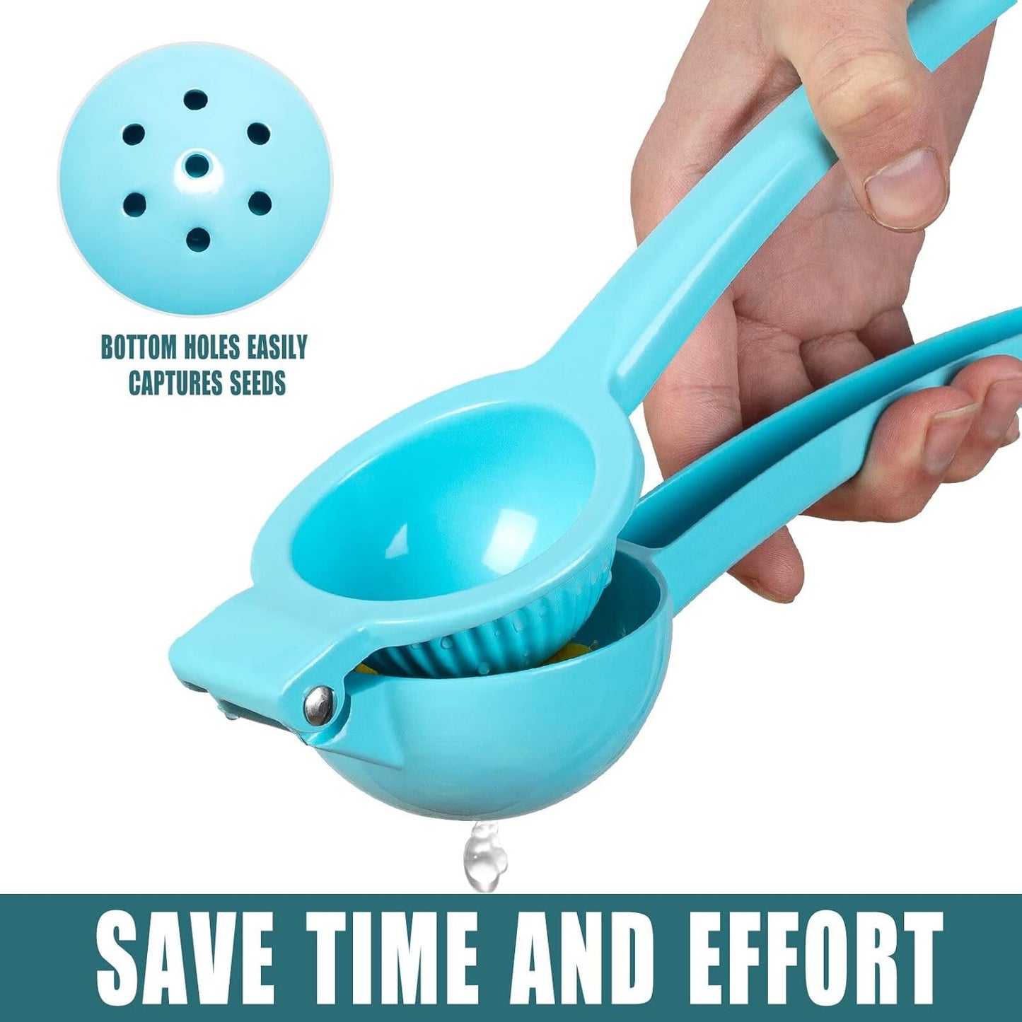 Y-ME Manual Juicer Citrus Lemon Squeezer, Fruit Juicer Lime Press Metal, Professional Hand Juicer Kitchen Tool(Yellow）