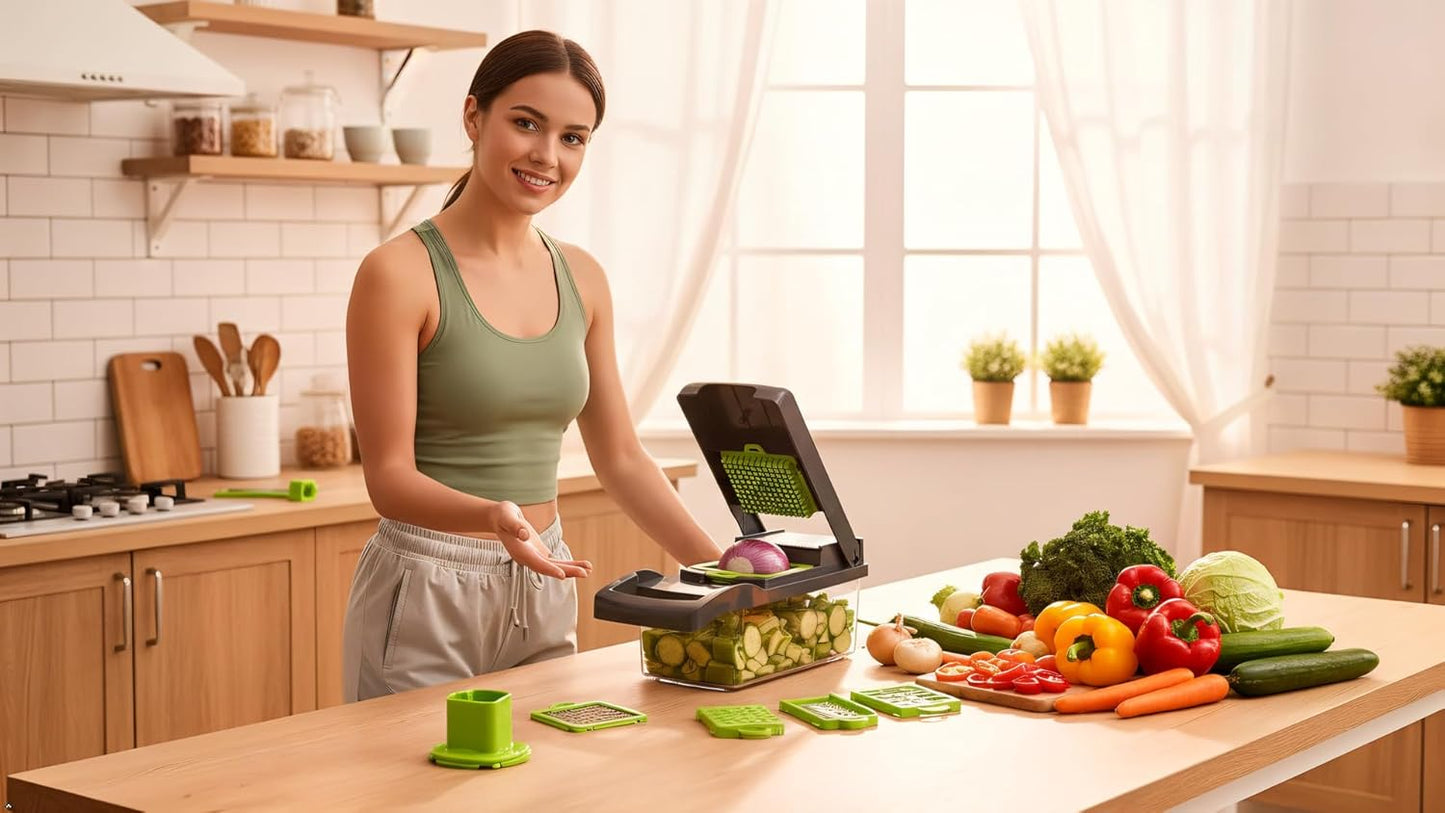 Onion Cutter Vegetable Chopper Mandoline Slicer Food Processor Cheese Grater Kitchen Gadgets Clearance Multifunctional Kitchen Tools Carrot Slicing Tomato Dicing Grating Chopping Vegetables and Fruits
