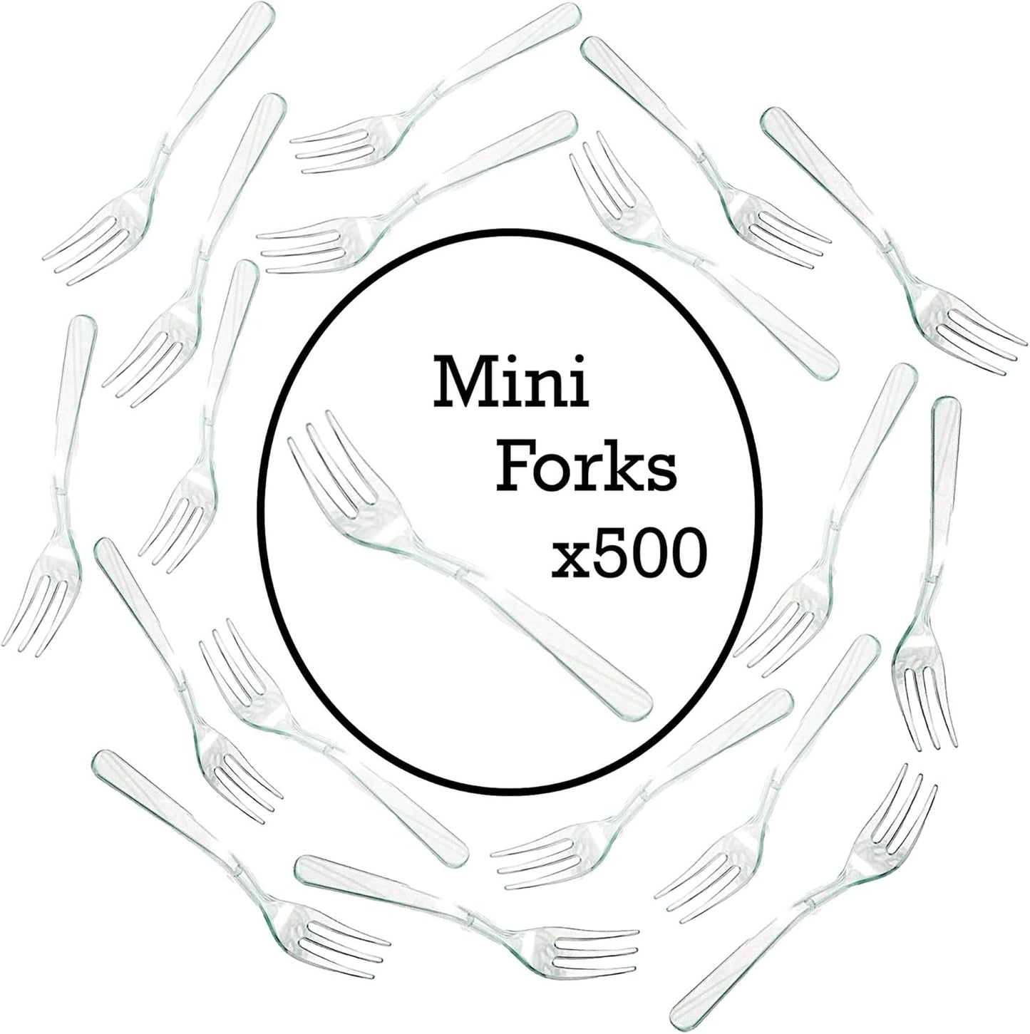 Loreso Plastic 50CT Mini Clear Dessert Spoons For Miniature Dessert Cups, Tasting Party, Sampling, Ice Cream, Small Catering Supplies - Reusable BPA Free Pack of 50