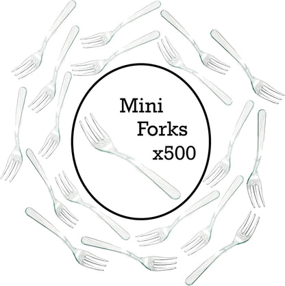 Loreso Plastic 50CT Mini Clear Dessert Spoons For Miniature Dessert Cups, Tasting Party, Sampling, Ice Cream, Small Catering Supplies - Reusable BPA Free Pack of 50