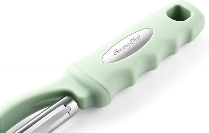 Spring Chef Premium Swivel Vegetable Peeler, Soft Grip Handle and Ultra Sharp Stainless Steel Blades - Perfect Kitchen Peeler For Veggie, Fruit, Potato, Carrot, Apple - Pink Lemonade