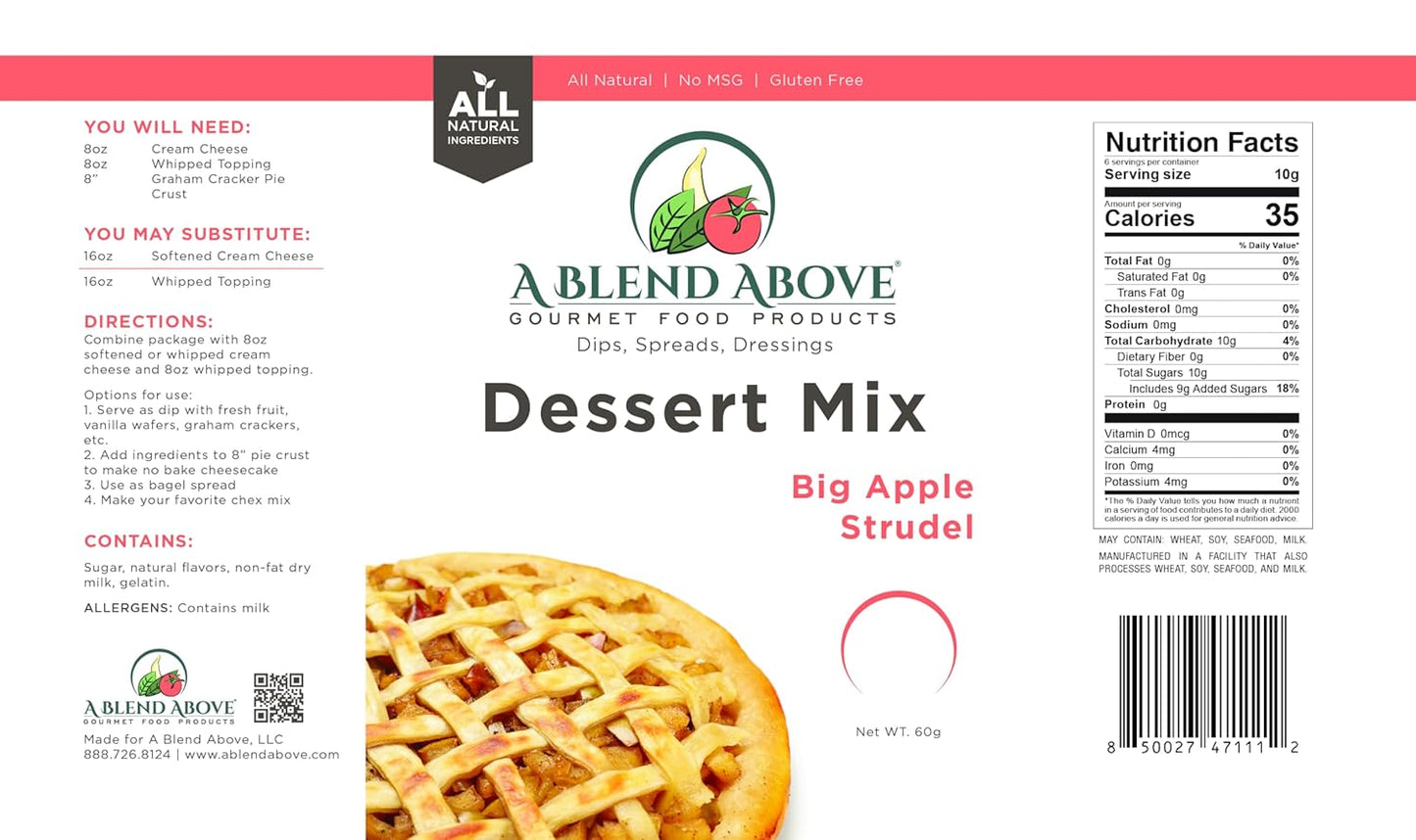 A Blend Above Banana Cream No-Bake Dessert Mix, 3 Pack, No-Bake Cheesecake, Fruit Dip, Dessert Mix, Bagel Topping, Frosting, Cheesecake Filling, Quick and Easy to Make, Makes 16 Ounces, Cream Cheese,