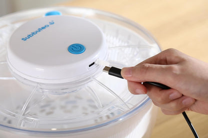 Subbuteo Electric Salad Spinner 4Qt – Rechargeable Lettuce Washer & Vegetable Dryer with 2+ Month Battery Life, Type-C, Detachable Parts, Spin Dry Kitchen Gadget for Greens Herbs Berries