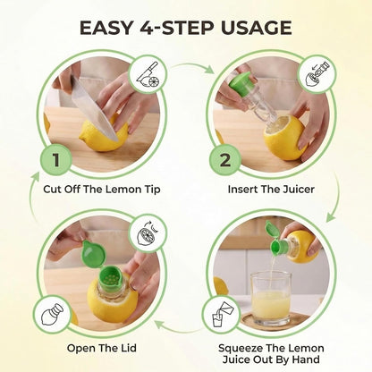 2 PCS Lemon Squeezer, Screw-Top Citrus Juicer, Portable Handheld Juicer, Leakproof and Easy to Clean, for Kitchen, Travel, Cocktails (3.14 Inch, Yellow)