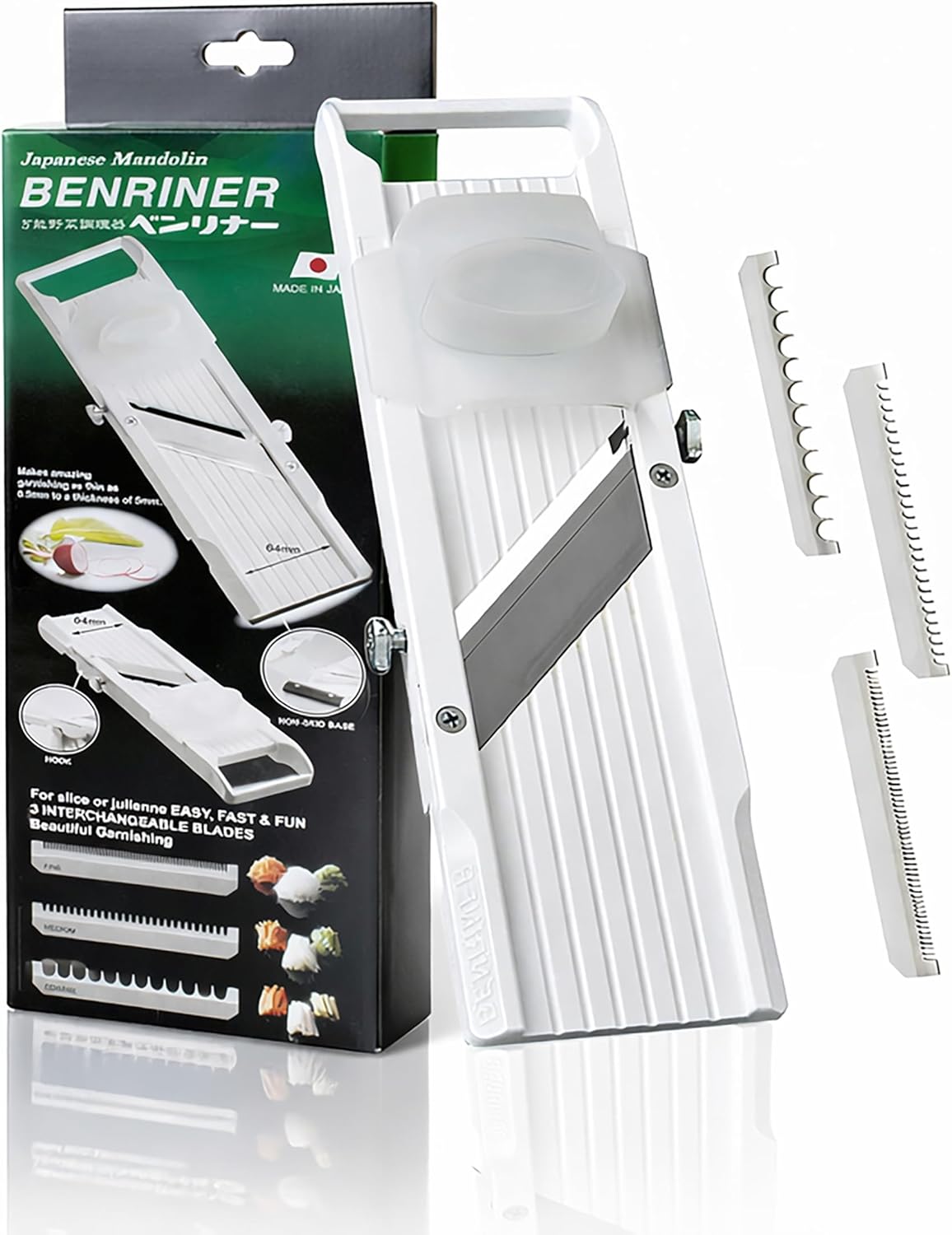 Benriner Super Slicer, with 4 Japanese Stainless Steel Blades, Beige