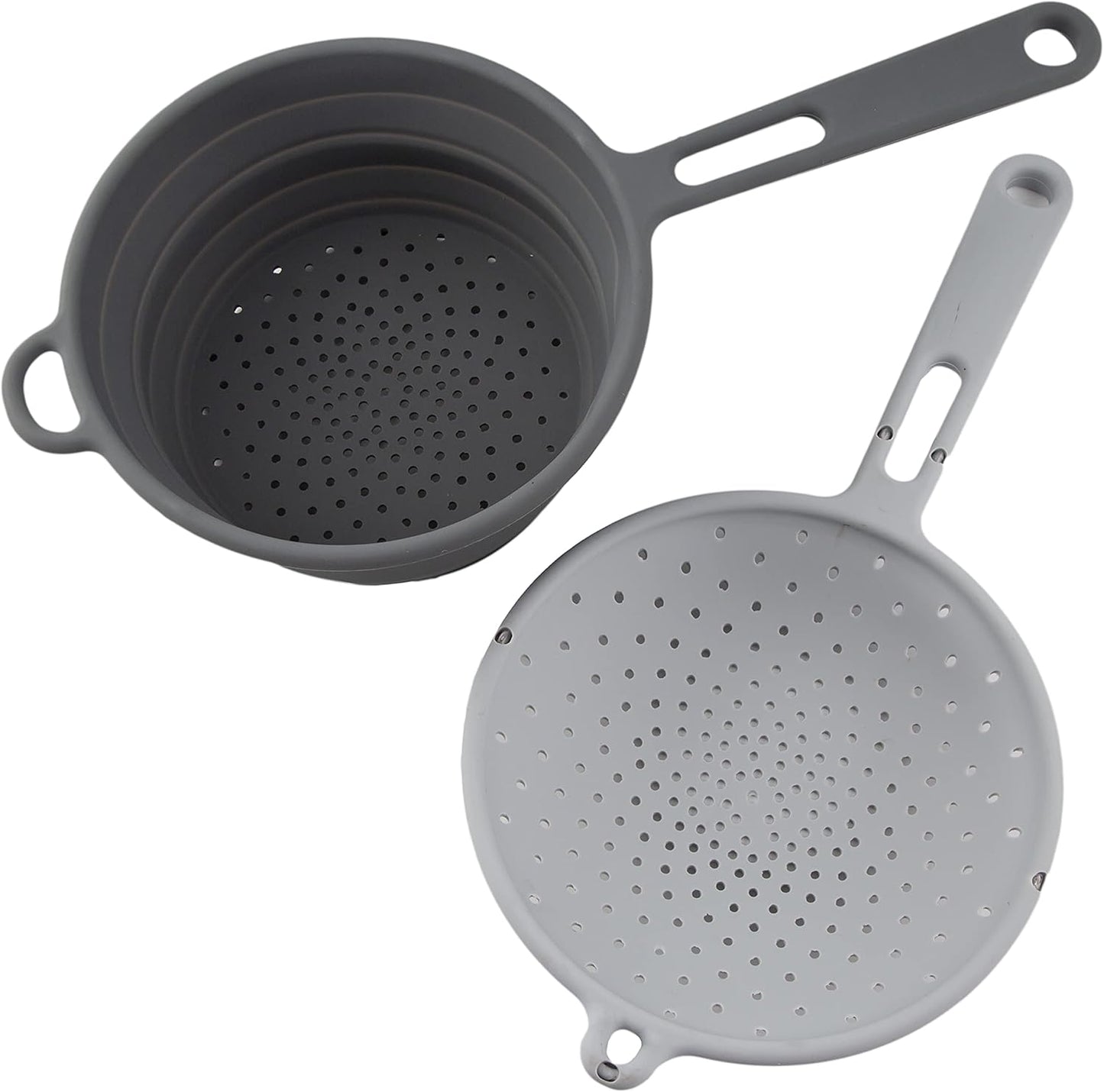 Cambridge Robert Irvine 2-in-1 Collapsible Colander, 0, BLACK