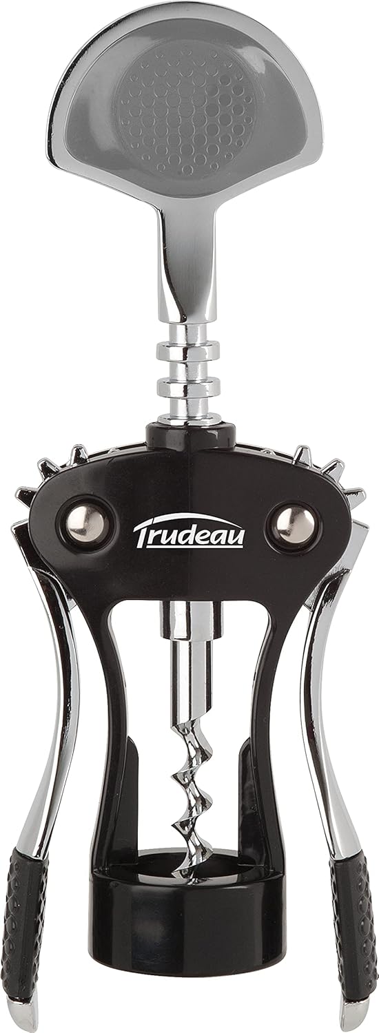 Trudeau Wine Opener Maison Deluxe Wing Corkscrew, Medium, Silver/Black