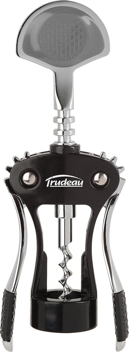 Trudeau Wine Opener Maison Deluxe Wing Corkscrew, Medium, Silver/Black
