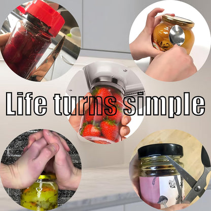 Under Cabinet Jar Opener for Seniors & Arthritis – Self-Adjusts to All Lids 0.6"-4.7", One-Hand Effortless Jar Opener for Weak Hands, Under Mount Kitchen Gadget with Screws