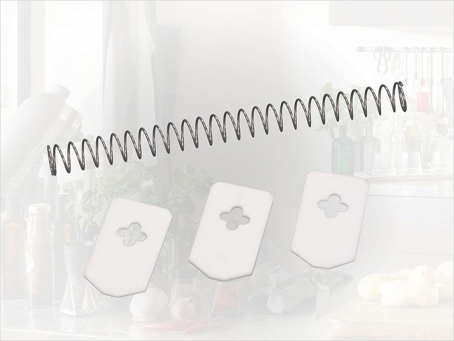 Leifheit Cherrymat Replacement Parts, Kit for Leifheit Cherry Mat # 37200, BPA Free, 3 Soft Inserts & 1 Spring, White, Rubber Handle, Stainless Steel