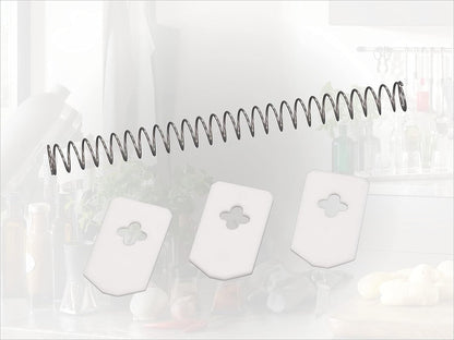 Leifheit Cherrymat Replacement Parts, Kit for Leifheit Cherry Mat # 37200, BPA Free, 3 Soft Inserts & 1 Spring, White, Rubber Handle, Stainless Steel