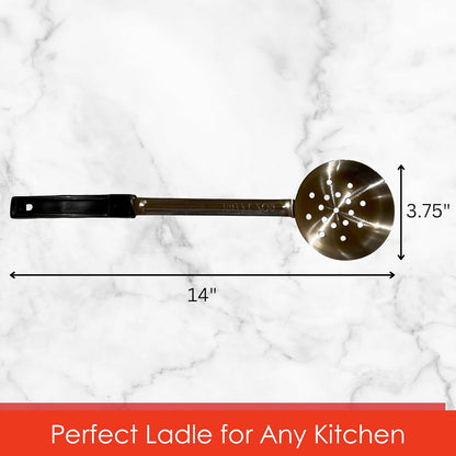 8 Ounce Solid Stainless Steel Portion Control Ladle Spoon for Measuring and Serving; Commercial Grade Serving Scoops [Pack of 2]