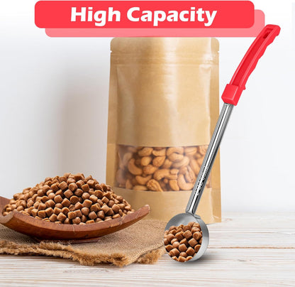 2 Pcs Dog Food Scoop Long Handled Scoops 3/4 Cup Stainless Steel Measuring Cups Portion Control Serving Spoons for Dogs Cats Birds and Rabbits Pet Food Feeding Scoop (3/4 Cup)